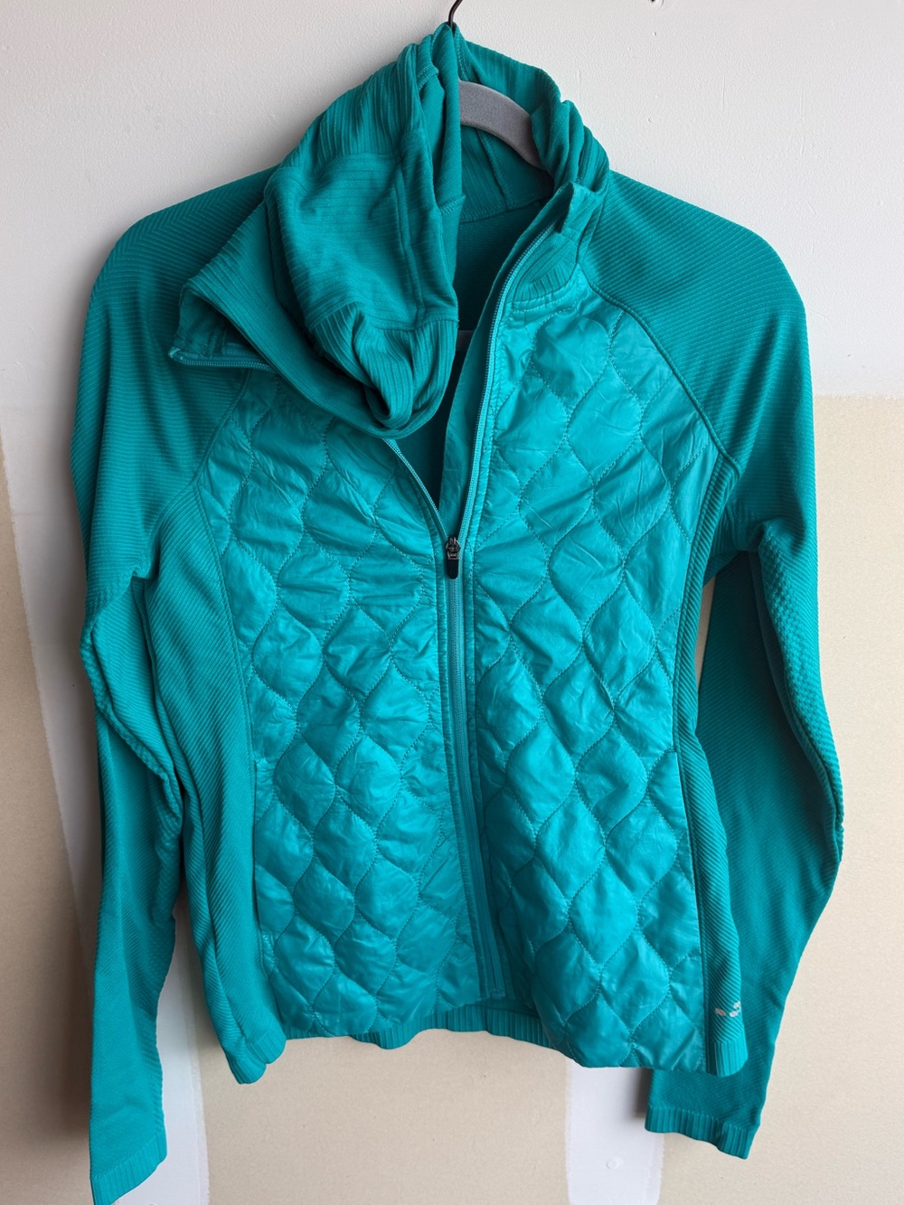 bcg Teal Quilted-Front Hooded Jacket